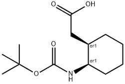 Cyclohexaneacetic acid, 2-[[(1,1-dimethylethoxy)carbonyl]amino]-, (1R,2R)-rel- Structure