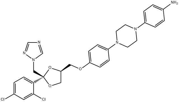 Des-(1-(sec-butyl)-1H-1,2,4-triazol-5(4H)-one) Itraconazole Structure
