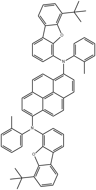 1,6-Pyrenediamine,?N1,N6-bis[6-(1,1-dimethylethyl)-4-dibenzofuranyl]-N1,N6-bis(2-methylphenyl)- 구조식 이미지