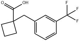 1-[3-(Trifluoromethyl)phenyl]methylcyclobutane-1-carboxylic acid 구조식 이미지