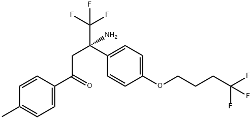 1-Butanone, 3-amino-4,4,4-trifluoro-1-(4-methylphenyl)-3-[4-(4,4,4-trifluorobutoxy)phenyl]-, (3S)- Structure