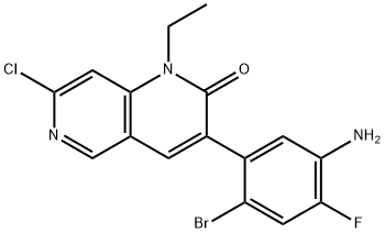 1,6-Naphthyridin-2(1H)-one, 3-(5-amino-2-bromo-4-fluorophenyl)-7-chloro-1-ethyl- Structure