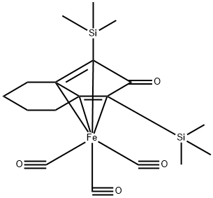 Iron, tricarbonyl[(1,3,3a,7a-η)-4,5,6,7-tetrahydro-1,3-bis(trimethylsilyl)-2H-inden-2-one]- Structure