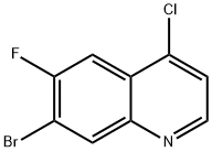 Quinoline, 7-bromo-4-chloro-6-fluoro- Structure