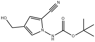 Carbamic acid, N-[2-cyano-4-(hydroxymethyl)-1H-pyrrol-1-yl]-, 1,1-dimethylethyl ester Structure