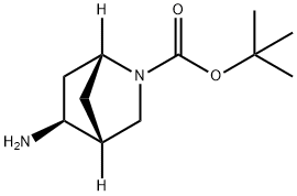 2-Azabicyclo[2.2.1]heptane-2-carboxylic acid, 5-amino-, 1,1-dimethylethyl ester, Structure