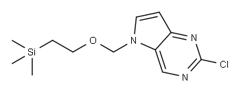 5H-Pyrrolo[3,2-d]pyrimidine, 2-chloro-5-[[2-(trimethylsilyl)ethoxy]methyl]- 구조식 이미지