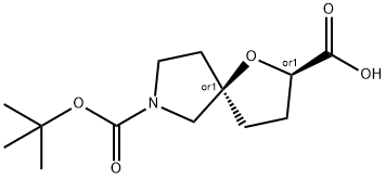 Racemic-(2R,5R)-7-(Tert-Butoxycarbonyl)-1-Oxa-7-Azaspiro[4.4]Nonane-2-Carboxylic Acid(WX102238) Structure