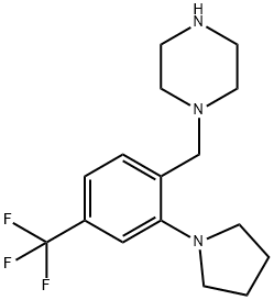 Piperazine, 1-[[2-(1-pyrrolidinyl)-4-(trifluoromethyl)phenyl]methyl]- Structure