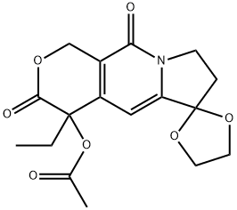 Spiro[1,3-dioxolane-2,6'(3'H)-[1H]pyrano[3,4-f]indolizine]-3',10'(4'H)-dione, 4'-(acetyloxy)-4'-ethyl-7',8'-dihydro- (9CI) Structure