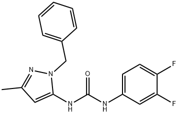 Urea, N-(3,4-difluorophenyl)-N'-[3-methyl-1-(phenylmethyl)-1H-pyrazol-5-yl]- Structure