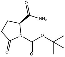 1-Pyrrolidinecarboxylic acid, 2-(aminocarbonyl)-5-oxo-, 1,1-dimethylethyl ester, (2S)- Structure