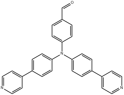 Benzaldehyde, 4-[bis[4-(4-pyridinyl)phenyl]amino]- Structure