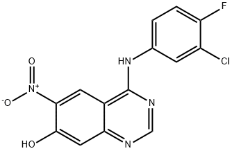 7-Quinazolinol, 4-[(3-chloro-4-fluorophenyl)amino]-6-nitro- 구조식 이미지