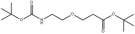 Propanoic acid, 3-[2-[[(1,1-dimethylethoxy)carbonyl]amino]ethoxy]-,1,1-dimethylethyl ester Structure