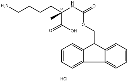 L-Lysine, N2-[(9H-fluoren-9-ylmethoxy)carbonyl]-2-methyl-, hydrochloride (1:1) 구조식 이미지