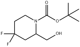 1-Piperidinecarboxylic acid, 4,4-difluoro-2-(hydroxymethyl)-, 1,1-dimethylethyl ester Structure