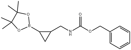 Carbamic acid, N-[[2-(4,4,5,5-tetramethyl-1,3,2-dioxaborolan-2-yl)cyclopropyl]methyl]-, phenylmethyl ester 구조식 이미지