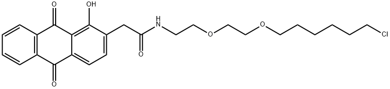 2-Anthraceneacetamide, N-[2-[2-[(6-chlorohexyl)oxy]ethoxy]ethyl]-9,10-dihydro-1-hydroxy-9,10-dioxo- Structure