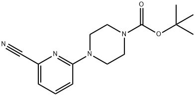 1-Piperazinecarboxylic acid, 4-(6-cyano-2-pyridinyl)-, 1,1-dimethylethyl ester 구조식 이미지