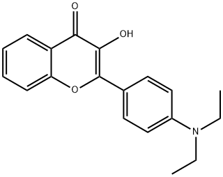 4H-1-Benzopyran-4-one, 2-[4-(diethylamino)phenyl]-3-hydroxy- Structure