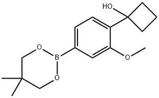 Cyclobutanol, 1-[4-(5,5-dimethyl-1,3,2-dioxaborinan-2-yl)-2-methoxyphenyl]- Structure