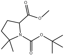 1,2-Pyrrolidinedicarboxylic acid, 5,5-dimethyl-, 1-(1,1-dimethylethyl) 2-methyl ester Structure