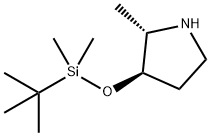 Pyrrolidine, 3-[[(1,1-dimethylethyl)dimethylsilyl]oxy]-2-methyl-, (2S-trans)- Structure