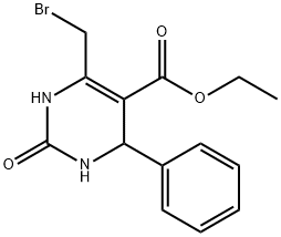 5-Pyrimidinecarboxylic acid, 6-(bromomethyl)-1,2,3,4-tetrahydro-2-oxo-4-phenyl-, ethyl ester 구조식 이미지
