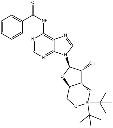 Adenosine, N-benzoyl-3',5'-O-[bis(1,1-dimethylethyl)silylene]- Structure