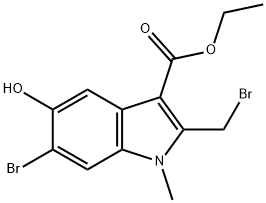 ethyl 6-bromo-2-(bromomethyl)-5-hydroxy-1-methyl-1H-indole-3-carboxylate Structure