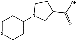 3-Pyrrolidinecarboxylic acid, 1-(tetrahydro-2H-thiopyran-4-yl)- Structure