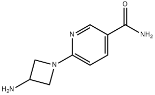 3-Pyridinecarboxamide, 6-(3-amino-1-azetidinyl)- 구조식 이미지