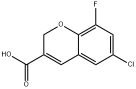 2H-1-Benzopyran-3-carboxylic acid, 6-chloro-8-fluoro- Structure