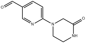 3-Pyridinecarboxaldehyde, 6-(3-oxo-1-piperazinyl)- Structure