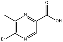 2-Pyrazinecarboxylic acid, 5-bromo-6-methyl- 구조식 이미지