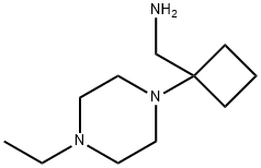 (1-(4-Ethylpiperazin-1-yl)cyclobutyl)methanamine Structure