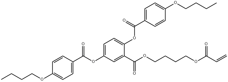 Benzoic acid, 2,5-bis[(4-butoxybenzoyl)oxy]-, 4-[(1-oxo-2-propen-1-yl)oxy]butyl ester Structure