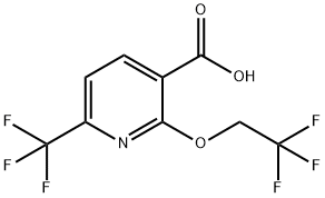 2-(2,2,2-trifluoroethoxy)-6-(trifluoromethyl)pyridine-3-carboxylic acid Structure