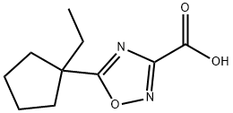 1,2,4-Oxadiazole-3-carboxylic acid, 5-(1-ethylcyclopentyl)- Structure