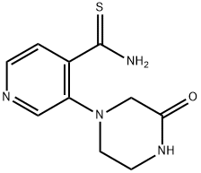 4-Pyridinecarbothioamide, 3-(3-oxo-1-piperazinyl)- Structure