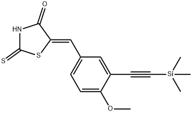 4-Thiazolidinone, 5-[[4-methoxy-3-[2-(trimethylsilyl)ethynyl]phenyl]methylene]-2-thioxo-, (5Z)- Structure