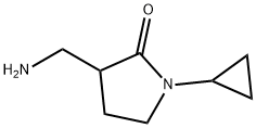 2-Pyrrolidinone, 3-(aminomethyl)-1-cyclopropyl- Structure