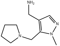 1-[1-methyl-5-(pyrrolidin-1-ylmethyl)-1H-pyrazol-4-yl]methanamine Structure