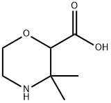 2-Morpholinecarboxylic acid, 3,3-dimethyl- Structure