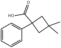 3,3-dimethyl-1-phenylcyclobutane-1-carboxylic acid Structure