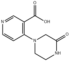 3-Pyridinecarboxylic acid, 4-(3-oxo-1-piperazinyl)- Structure