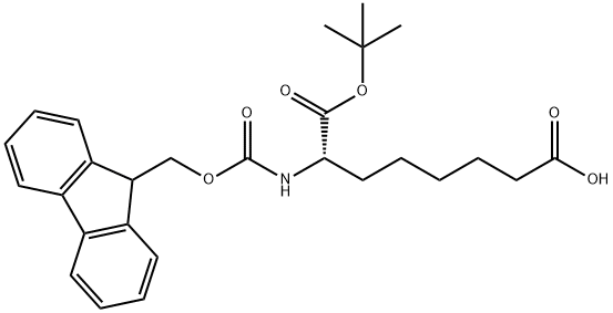 Octanedioic acid, 2-[[(9H-fluoren-9-ylmethoxy)carbonyl]amino]-, 1-(1,1-dimethylethyl) ester, (2S)- Structure