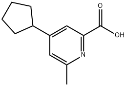 2-Pyridinecarboxylic acid, 4-cyclopentyl-6-methyl- Structure