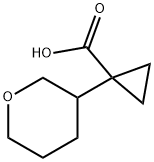 Cyclopropanecarboxylic acid, 1-(tetrahydro-2H-pyran-3-yl)- Structure